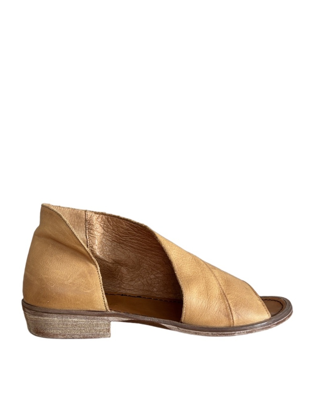 Free People Tan Open-Side Leather Low Heel Flat - Picture 2 of 11